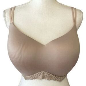 Clover Group International Wire Free Lightly‎ Lined Bra Women Plus Sz 40DD Nude